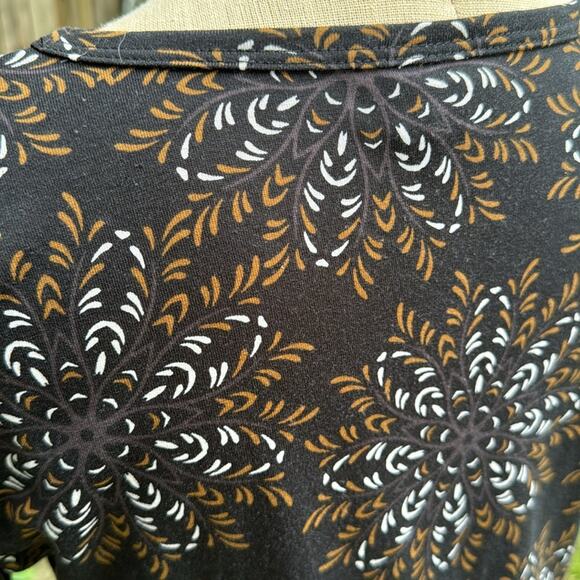 Lularoe Julia Black and Brown T-Shirt Dress Women's size Small - Picture 5 of 8